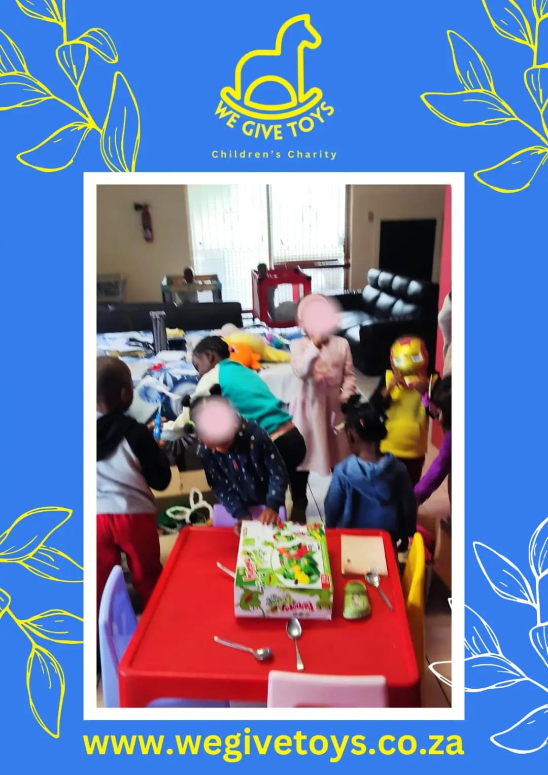 Children with toy boxes