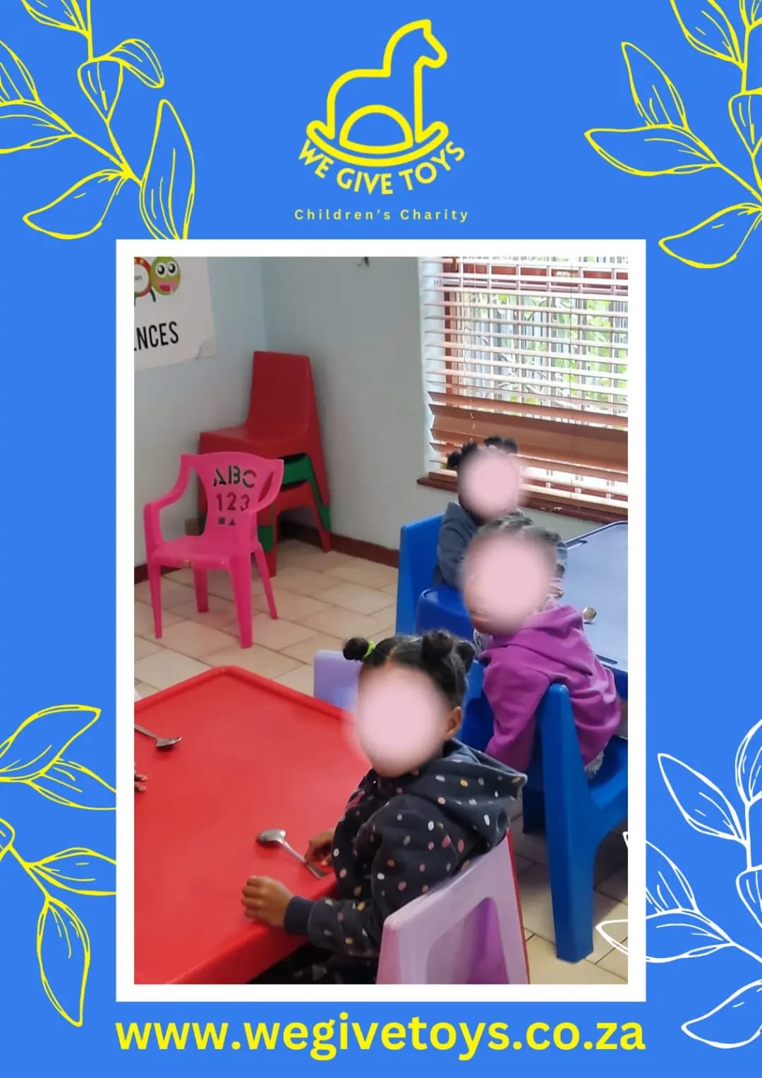 Children at colourful chairs