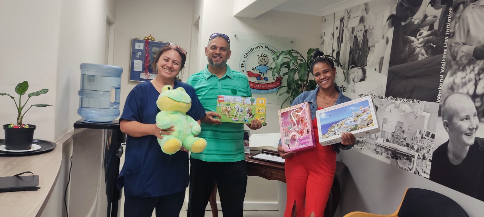 Toy donation at the Children's Hospital