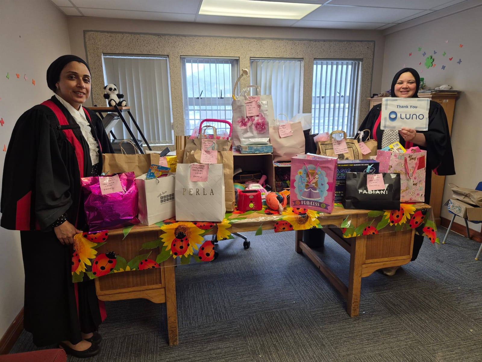 Delivering toys at Wynberg Children's Court
